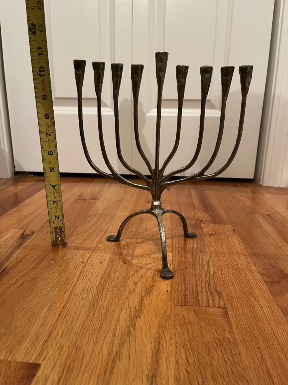 Pottery Barn Silver Metal Menorah L 9.5 in x H 11 in x W 6.25 in